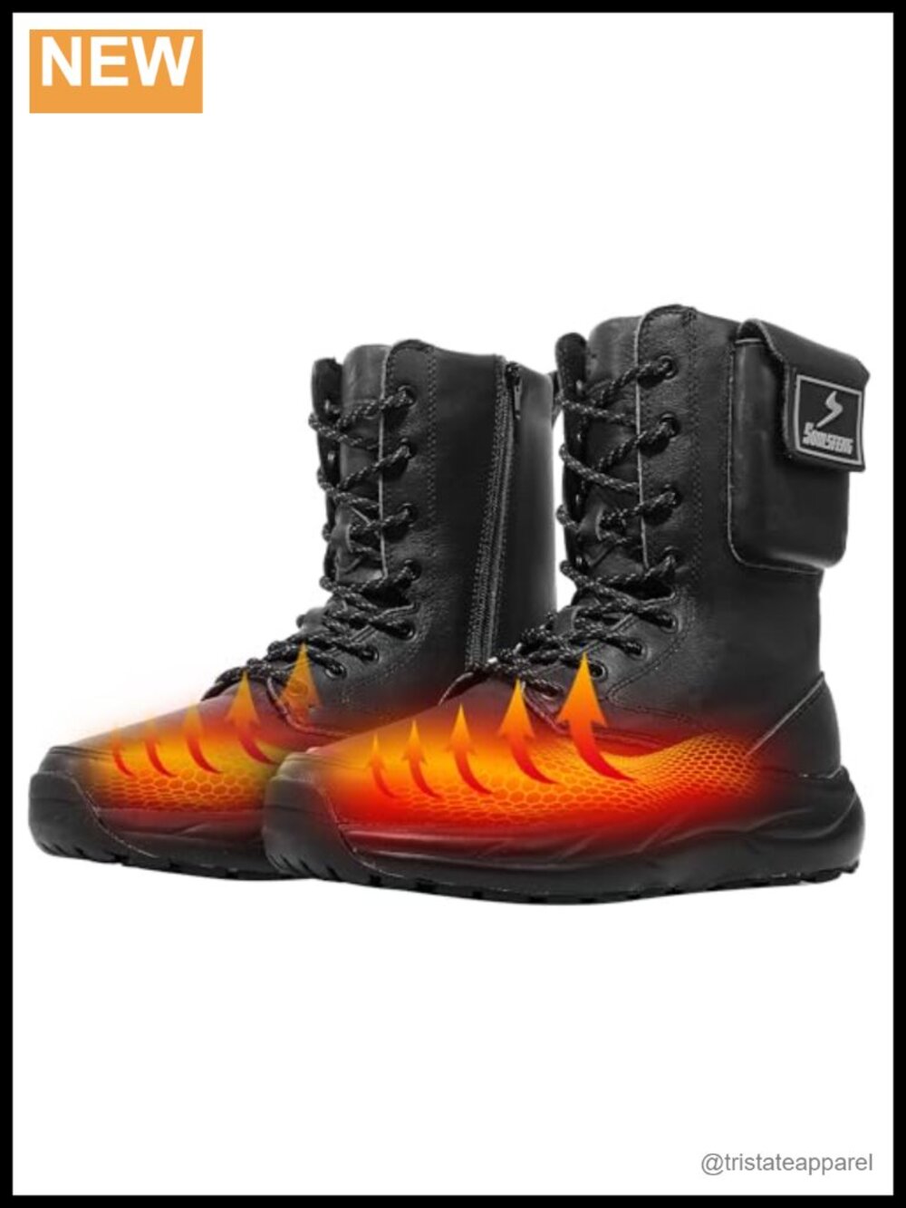 Soulsfeng Heated Snow Boots Rechargeable Leather Winter Warm Electric